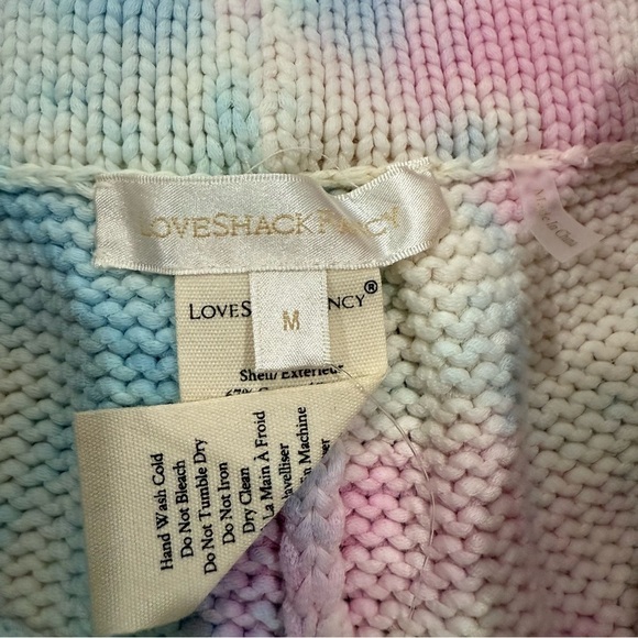 NWT LoveShackFancy Shorts Karissa Knit Scallop in Pink Tie Dye - Picture 5 of 6